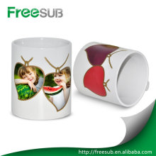 Customed white change color sublimation mug